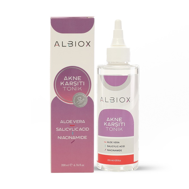 Albiox Akne Karşıtı Tonik(Aloe Vera + Salicylic Acid + Niacinamide)200 Ml)