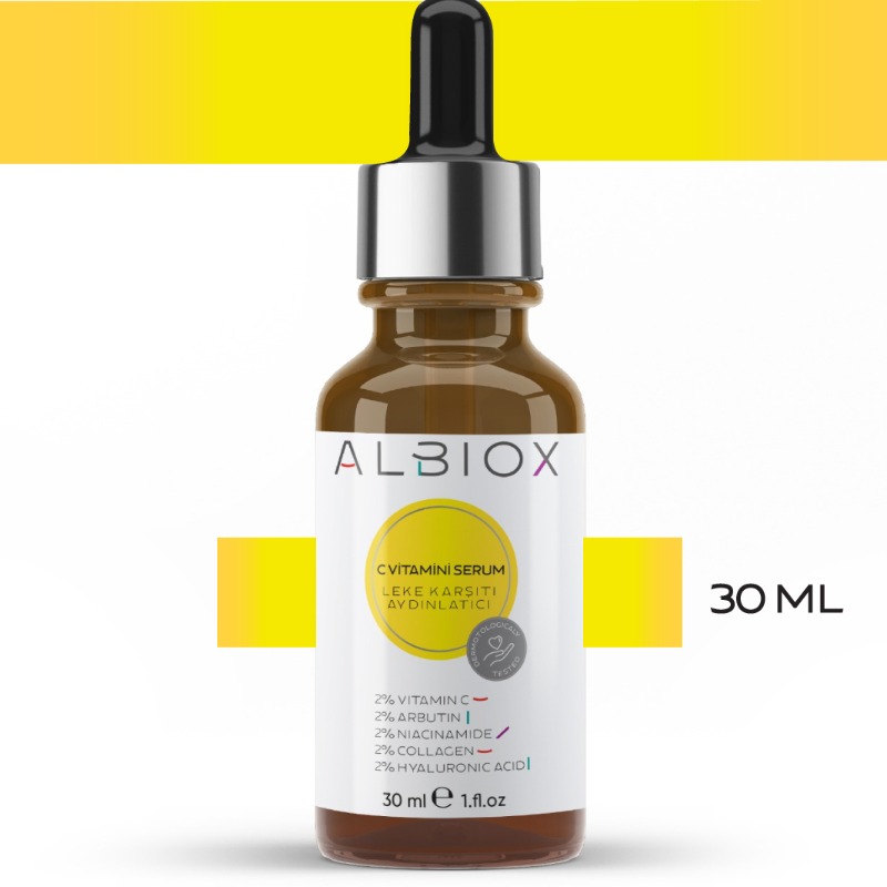 Albiox C Vitamini Serumu (vitamin C + Hyaluronic Acid + Arbutin + Collagen + Niacinamide) 30 Ml